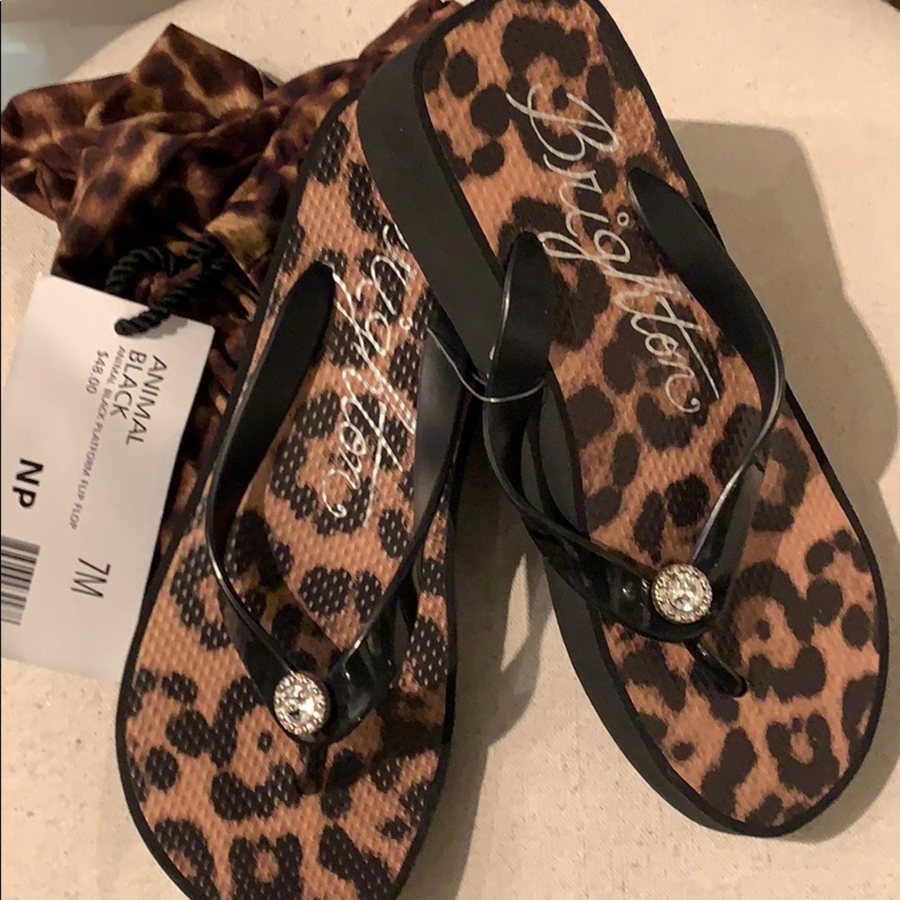 Brighton Animal print wedge heel Flipflop